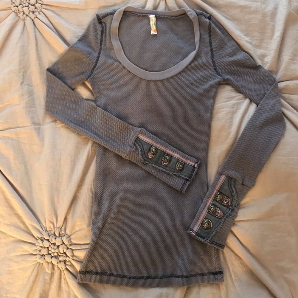RARE!! Free People Purple Motor Cuff Thermal XS